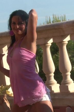 She strips down for her photo shoot