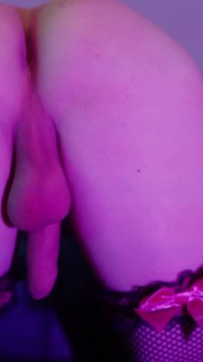 Sissy Shemale Playing with Ass and Big Cock and Cumming