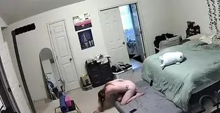 MILF gets caught riding huge dildo