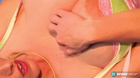 Cindy Cupps gets her big tits played with and jizzed on