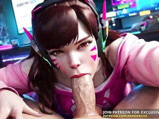 Overwatch D.va - POV Oral pleasure Titfuck