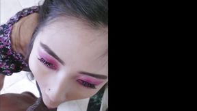 Lovely teenage cutie Eva Yi rides a BBC like a professional