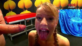 Blonde Ggg Slut Swallows Massive Loads - Intense Bukkake