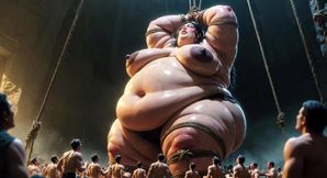 Giant SSBBW Bound on Bed - Desperate for Tiny Men Deep Inside Her