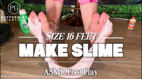 🫟 6'7" Giantess Size 16 Feet: Making Perfect Slime From Scratch - ASMR Foot Play ✨