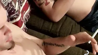 Twinks Drac and Nolan smoke and jerk off before anal play