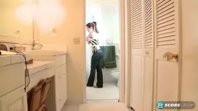 Amateur Helena gets naked on camera while a group of friends watch.