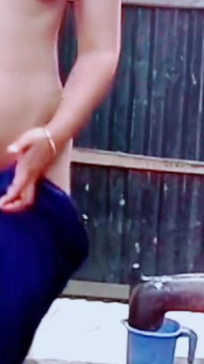 Thrilling moment from "The neighbor saw me taking a bath, showing my friend dancing and masturbating together."