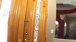 Hot brunette gets punishment from 3 relentless cocks