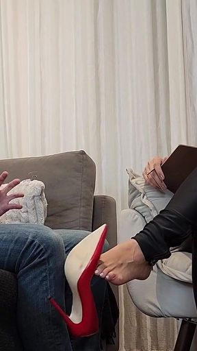 Shrink Seduces Patient with Her Sexy Feet High Heels Stilettos - Foot Fetish - Foot Worship