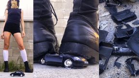 Annihilating Toy Car In Combat Boots