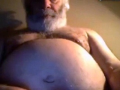 Hairy NY Bear Strokes on Webcam
