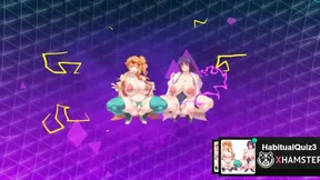 The AI-powered 3D animation features Kizuna AI and Mirai Akari Lamb in an