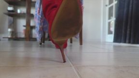 Teasing and Playing in Thigh High red Stiletto Boots