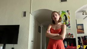 cute petite teen dakota burns gives handjob to bf