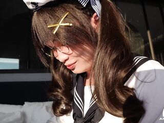 Small Oriental Femboy Aroma Gets Banged Until Cum in Cute Sailor Beauty Outfit