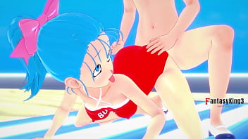 young bulma on the beach | dragon ball