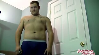 Chubby Bubba likes to jerk his tiny cock when he is alone
