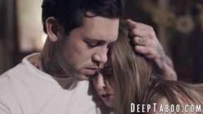 Stepdaddy and Stepbro destroy their gorgeous stepsis, Jill Kassidy