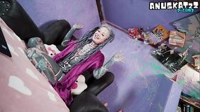 Tattoo model livestream with ANAL masturbation
