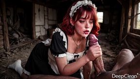 my maid was hiding in the barn to masturbate, but i found her [ai]