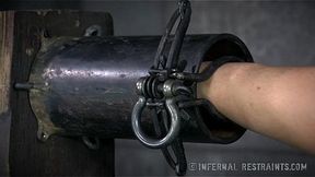 Busty MILF gets bound and humiliated in device bondage