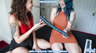Blue haired Quebecoise roommate gets caught smoking then blows both of us raw hard