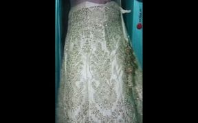 Indian Gay Crossdresser in Golden Lehanga