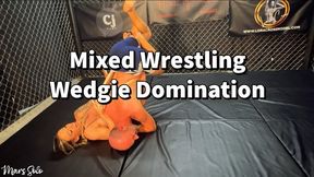 MIXED WRESTLING ATOMIC WEDGIE DOMINATION: ISLAND BOY VS MARS SOLO - female dominaton, beatdown, wrestling, boy girl, femdom, humiliation, panty fetish, fantasy wrestling, scissorholds, armbar, headstand, flexing, trash talk, boobs, SFW, embarrassment