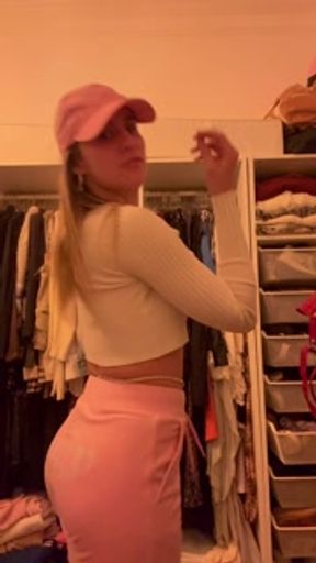 Cute Brunette OF Babe @gigimaxofficial Toilet Vintage Kinky Red Leather Dress Uncensored Haul Vlog