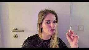 Close up Smoking in Black Lace