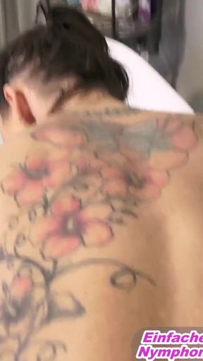 German amateur tattoo mil fucked privately at home in the bathroom   Clip 3