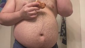 Bear Belly Bara eats an Almond Croissant