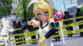 Nude MMD dancer shows off her bodypaint and twat