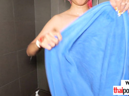 Thai Pa massaging and fucking a fat cock