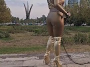 Golden latex catsuit Wonder Woman Halloween