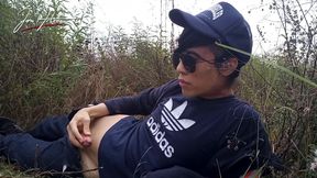 Gay Asian Twink Jon Arteen Speaks French, Masturbates His Smooth Penis In The Rain, Lubricated