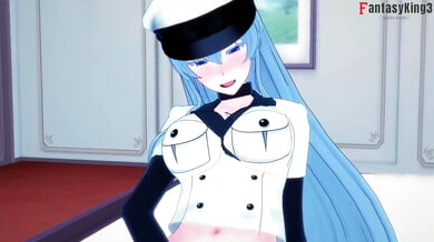 POV masturbation fantasy as Esdeath with ahegao expression