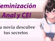JOI con feminización, anal y CEI. Tu novia te pilla con su ropa.