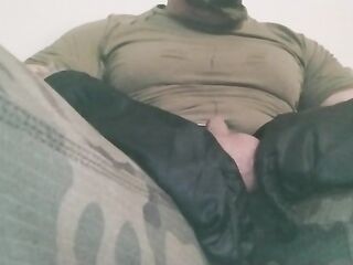 Pissing, jerking wih a mask on face part 7