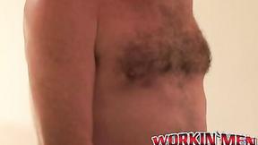 ”Handsome mature amateur jerks off while having dick ring on”