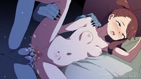 Little Witch Academia - Akko es una zorra que le gusta follar y tener leche en su vagina