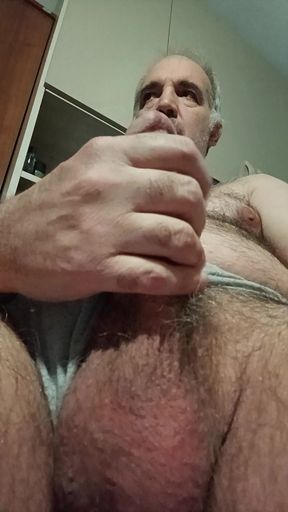 I Cum Like a Pig with Cock and Balls in the Foreground for Adriano My Follower!