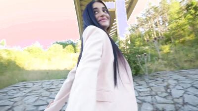 Public Agent Big dick POV blowjob and outdoor sex with small tits Ara Mix