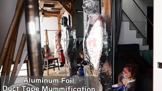 アルミニウムテープマミフィケーション(マミフィケーション制作シーン) Aluminum Foil Duct Film Mummification (Mummifying Clip)