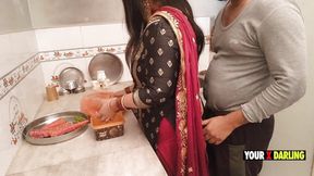 Punjabi Stepmom Fucking in the Kitchen When She Make Dinner for Stepson