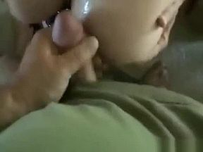 Mature Big Boobed Brunette Blows Cock to Get Cumshot on Tits