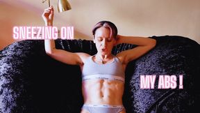 Audrey Sneezes On Her Abs