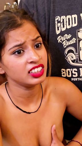 An Indian desi boy invites his lover home for the first time and shares a romantic moment in front of his stepfather.   Clip 1