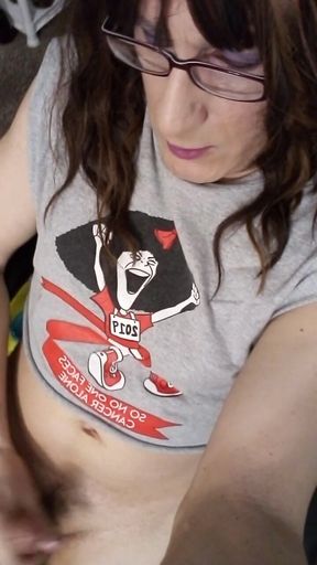 Cute Sissy Jerks off in the Home Office